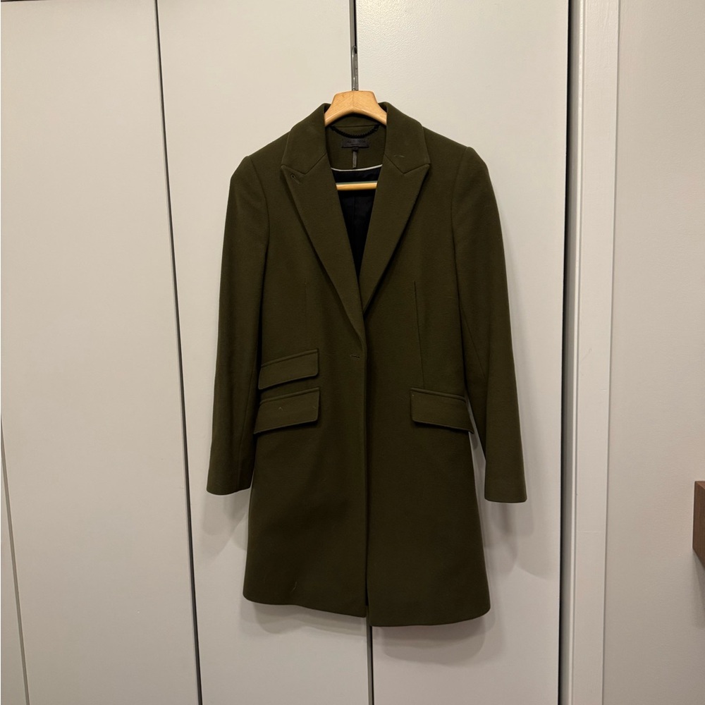 Rag & Bone Dark Green Olive Winter Coat Women Wool Size 4/Small